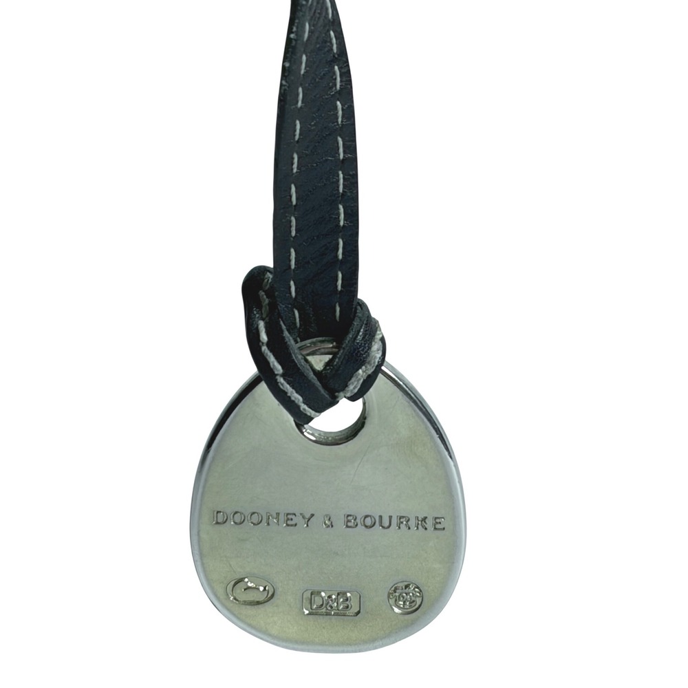Dooney & Bourke Duck Logo Bag Charm Silver Tone Leather Strap - Picture 3 of 9
